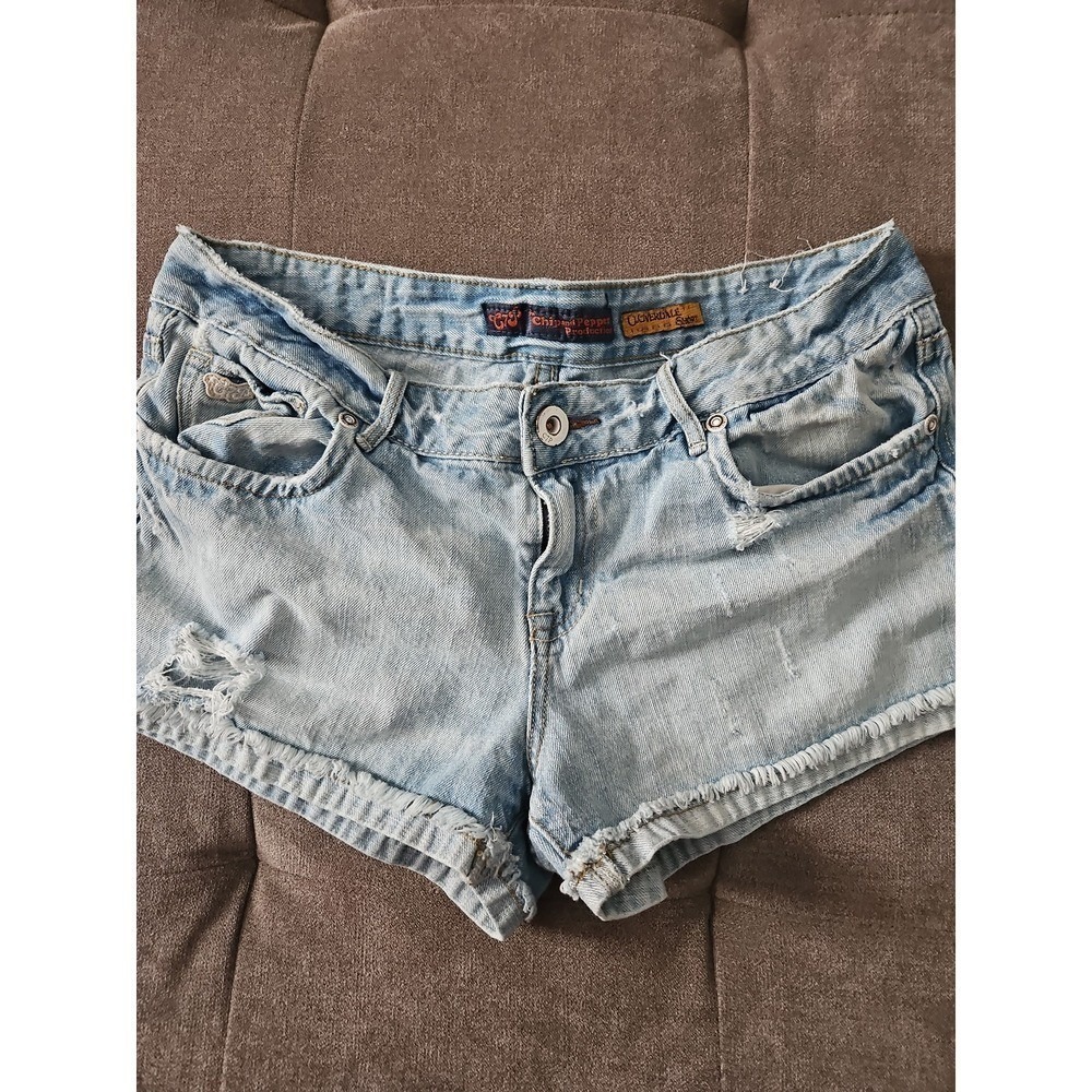 Vtg Chip & Pepper Cloverdale Low Rise Distressed Denim Shorts C7P Y2K Sz 11